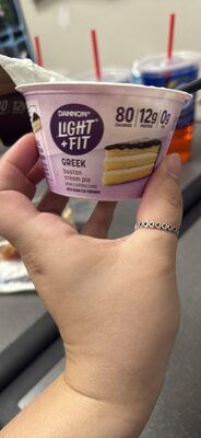 Light + Fit Dannon Greek Boston Cream Pie Nonfat Yogurt 5.3 oz. Cup