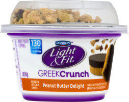 Peanut Butter Delight Flavored Vanilla With Peanut Butter Clusters Graham Crackers & Dark Chocolate Greek Crunch Nonfat Yogurt & Toppings, Peanut Butter Delight