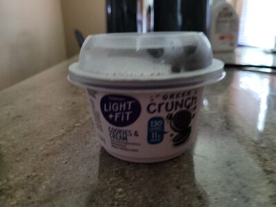 Dannon, Light & Fit, Nonfat Greek Crunch Yogurt & Toppings, Cookies & Cream, Vanilla With Cookie Pieces & Dark Chocolate, Cookies & Cream, Vanilla With Cookie Pieces & Dark Chocolate