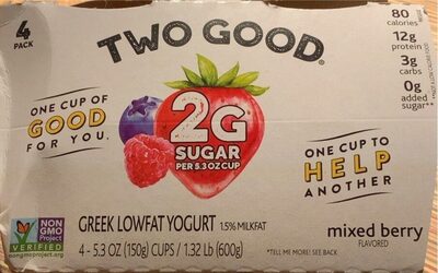 Two Good GREEK MIXBERRY 4X5.3OZ