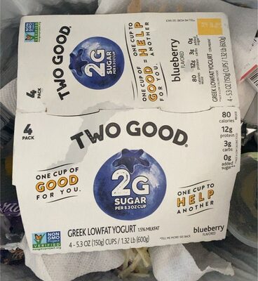 Two Good Blueberry Greek Lowfat Yogurt