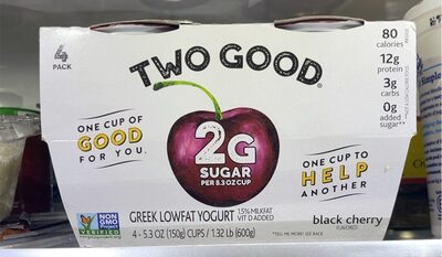 Black Cherry Flavored Greek Lowfat Yogurt, Black Cherry