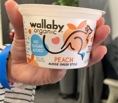 Peach Hibiscus Flavored Organic No Sugar Added Aussie Greek Whole Milk Yogurt, Peach Hibiscus