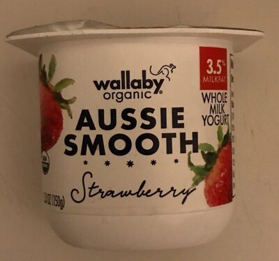 Strawberry Organic Aussie Smooth Whole Milk Yogurt, Strawberry