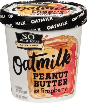 Peanut Butter And Raspberry Oatmilk Non-Dairy Frozen Dessert, Peanut Butter And Raspberry