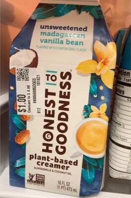 Unsweetened Madagascan Vanilla Bean Flavored Almondmilk & Coconut Oil Plant-Based Creamer, Unsweetened Madagascan Vanilla Bean