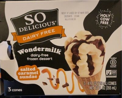 Salted Caramel Sundae Dairy-Free Frozen Dessert Cones, Salted Caramel Sundae