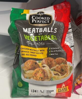 Chicken Meatballs With Vegetables With Spinach, Sweet Potato And Red Pepper, Chicken With Spinach, Sweet Potato And Red Pepper