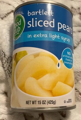 Bartlett Sliced Pears In Extra Light Syrup