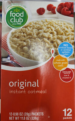 Regular Flavor Instant Oatmeal, Regular