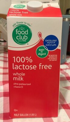 100% Lactose Free Whole Milk