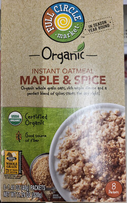 Maple & Spice Instant Oatmeal, Maple & Spice