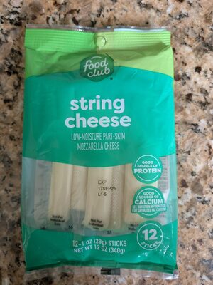 Low-Moisture Part-Skim Mozzarella String Cheese, Mozzarella