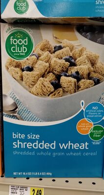 Shredded Wheat Bite Size Shredded Whole Grain Wheat Cereal, Shredded Wheat