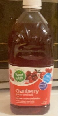 Cranberry Juice Cocktail From Concentrate, Cranberry