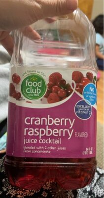 Craberry Raspberry Flavored Juice Cocktail Blended With 2 Other Juices From Concentrate, Cranberry Raspberry