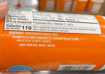 100% Original Orange Juice Frozen Concentrate, Original Orange