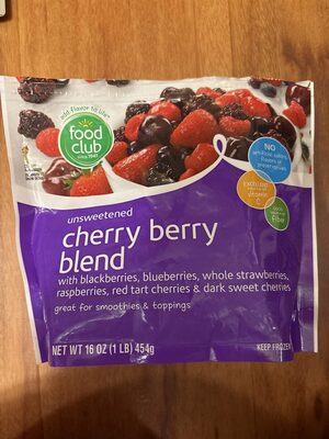 Unsweetened Cherry Berry Blend With Blackberries, Blueberries, Whole Strawberries, Raspberries, Red Tart Cherries & Dark Sweet Cherries, Unsweetened Cherry Berry Blend
