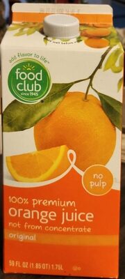 Orange Original No Pulp 100% Premium Juice, Orange