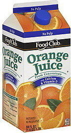 No Pulp 100% Orange Juice From Concentrate, Orange