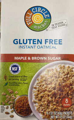 Maple & Brown Sugar Gluten Free Instant Oatmeal, Maple & Brown Sugar