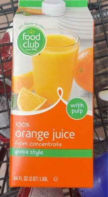Orange Grove Style With Pulp 100% Juice From Concentrate, Orange