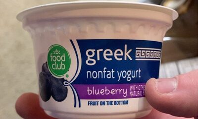 Blueberry Fruit On The Bottom Greek Nonfat Yogurt, Blueberry