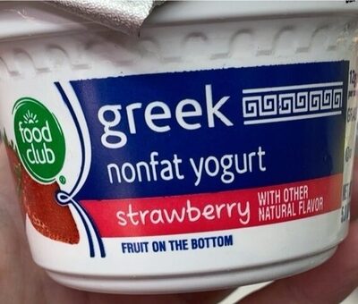 Strawberry Fruit On The Bottom Greek Nonfat Yogurt, Strawberry