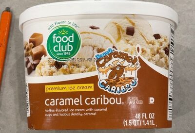 Denali, Caramel Caribou Toffee Flavored Premium Ice Cream With Caramel Cups And Lucious Denali Caramel, Caramel Caribou