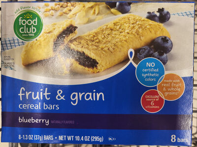 Blueberry Fruit & Grain Cereal Bars, Blueberry