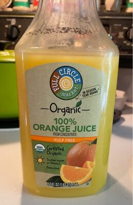 Orange Pulp Free 100% Juice From Concentrate, Orange