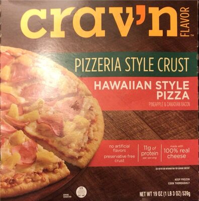 Hawaiian Style Pineapple & Canadian Bacon Pizzeria Style Crust Pizza, Hawaiian Style