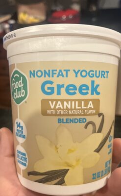 Vanilla Blended Greek Nonfat Yogurt, Vanilla