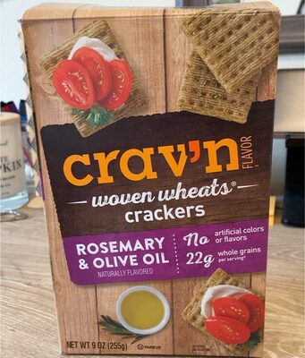 Rosemary & Olive Oil Woven Wheats Crackers, Rosemary & Olive Oil