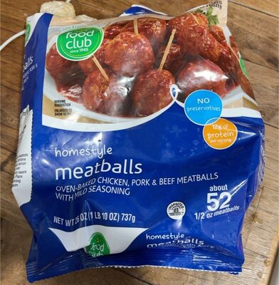 Homestyle Oven-Baked Chicken, Pork & Beef Meatballs With Mild Seasoning, Homestyle