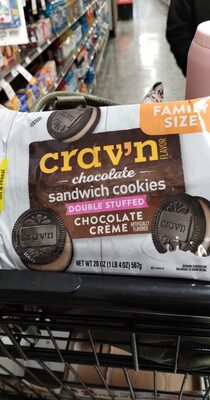Chocolate Creme Double Stuffed Chocolate Sandwich Cookies, Chocolate Creme