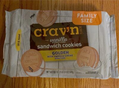Golden With Vanilla Creme Vanilla Sandwich Cookies, Golden With Vanilla Creme