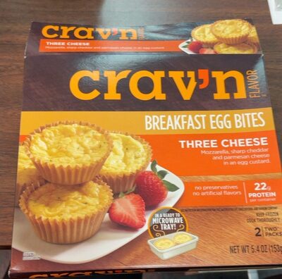 Three Cheese Mozzarella, Sharp Cheddar And Parmesan Cheese In An Egg Custard Breakfast Egg Bites, Three Cheese