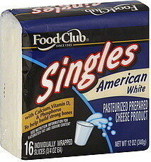 White American Pasteurized Prepared Cheese Product Singles, White American