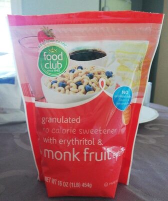 Granulated No Calorie Sweetener With Erythritol & Monk Fruit Extract