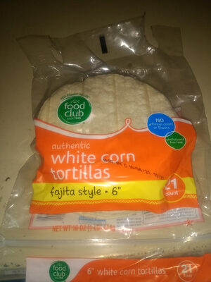 White Corn Fajita Style Tortillas, White Corn