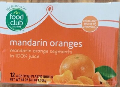 Mandarin Orange Segments In 100% Juice, Mandarin Orange