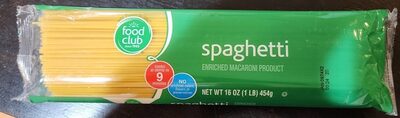 Enriched Macaroni Product, Spaghetti
