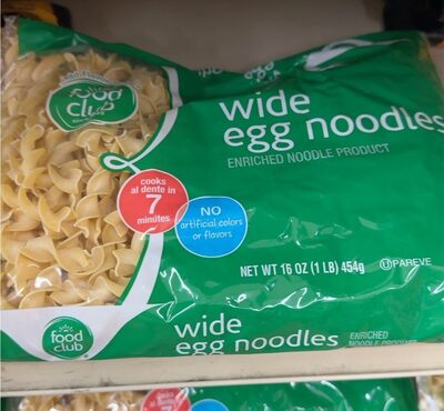 Enriched Egg Noodle Product, Wide Egg Noodles