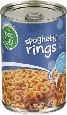 Spaghetti Rings In Tomato & Cheese Sauce, Tomato & Cheese