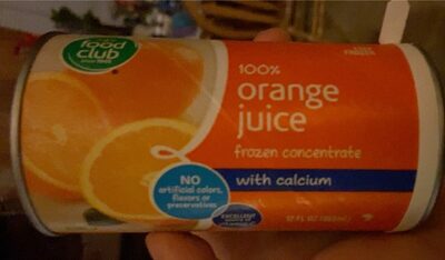 100% Orange Juice Frozen Concentrate With Calcium, Orange
