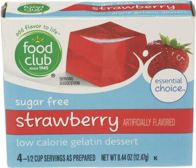Strawberry Sugar Free Low Calorie Gelatin Dessert, Strawberry
