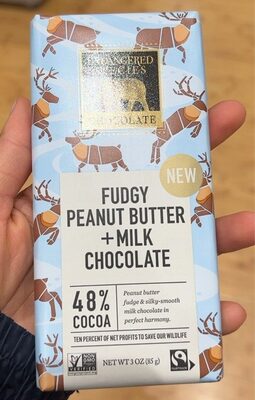 48% Cocoa Fudgy Peanut Butter + Milk Chocolate, Fudgy Peanut Butter + Milk