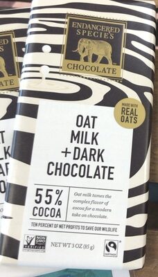 Oat Milk + Dark Chocolate 55% Cocoa Chocolate Bar, Oat Milk + Dark Chocolate