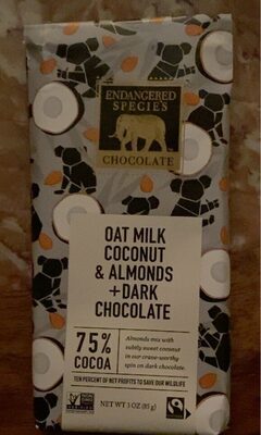 Oat Milk Coconut & Almonds Dark Chocolate, Coconut; Almond